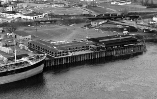 Historical photo so a docked ship at Port of Vancouver