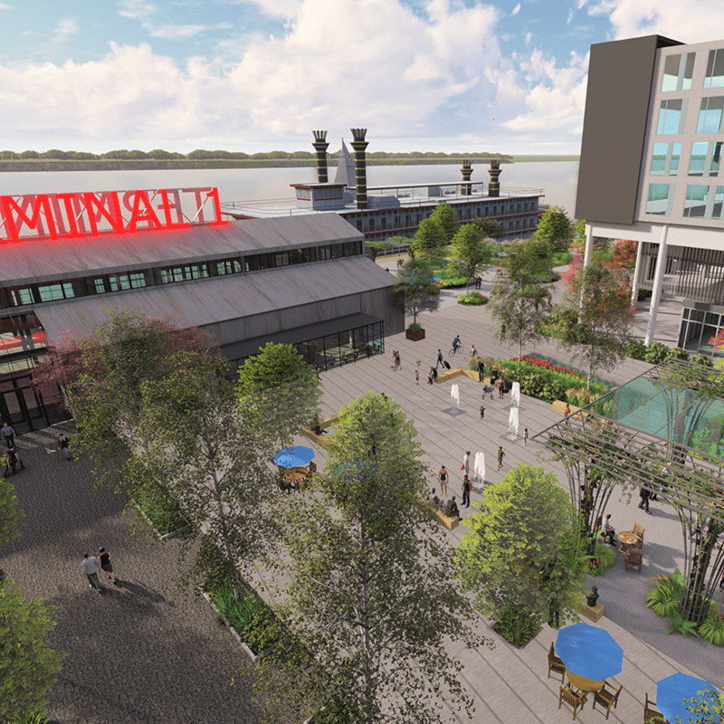 Arial Rendering of Daniel's Way Plaza at Terminal 1
