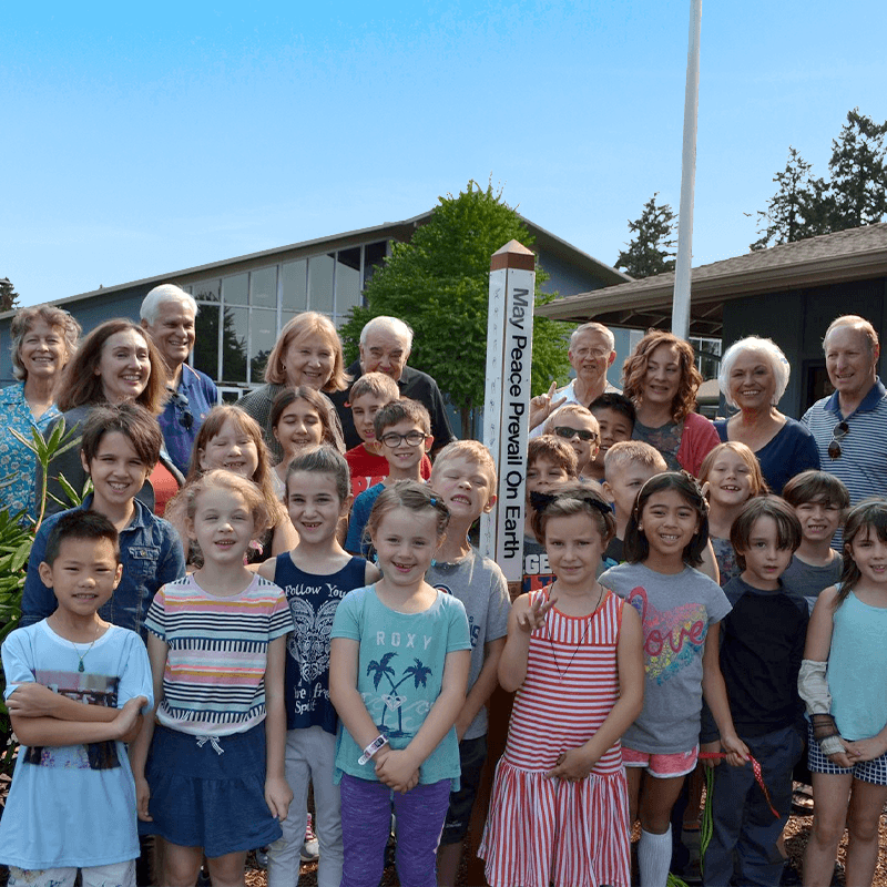 Group photo of adults and children